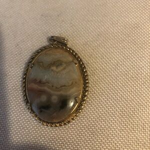 Elegant Mexican Crazy Lace Agate Pendant- 173A $30 or $25 w/offer